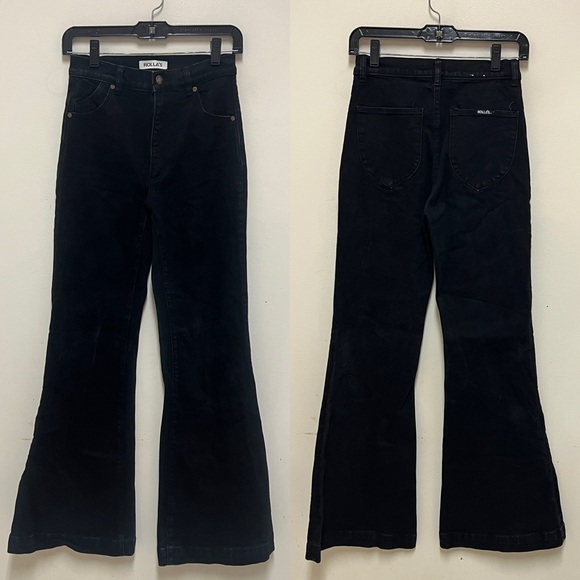 ROLLA'S East Coast Flare Jeans Black Size 26 - Picture 2 of 5